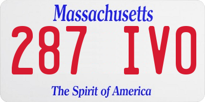 MA license plate 287IV0