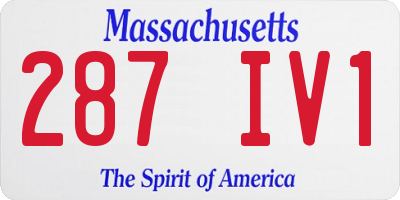MA license plate 287IV1