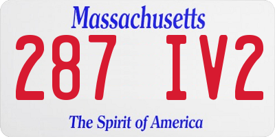 MA license plate 287IV2