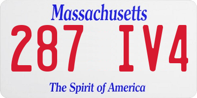MA license plate 287IV4