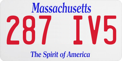 MA license plate 287IV5