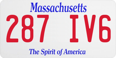 MA license plate 287IV6