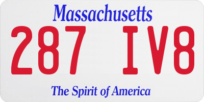 MA license plate 287IV8