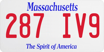 MA license plate 287IV9