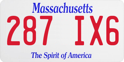 MA license plate 287IX6
