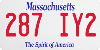 MA license plate 287IY2