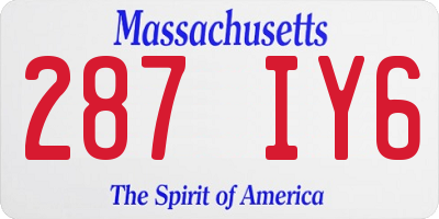 MA license plate 287IY6
