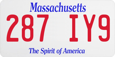 MA license plate 287IY9