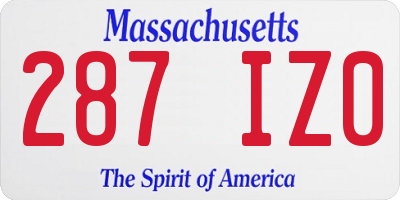 MA license plate 287IZ0