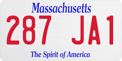 MA license plate 287JA1