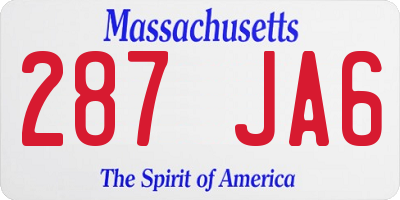 MA license plate 287JA6