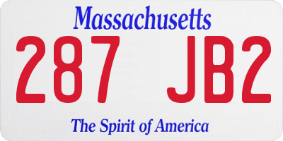 MA license plate 287JB2