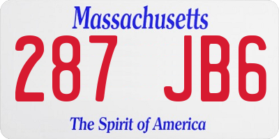 MA license plate 287JB6