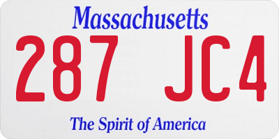 MA license plate 287JC4