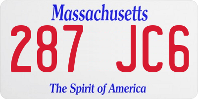 MA license plate 287JC6