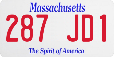 MA license plate 287JD1