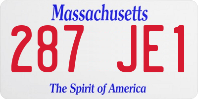 MA license plate 287JE1