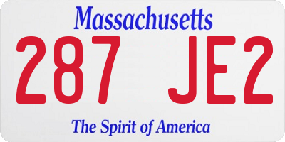 MA license plate 287JE2