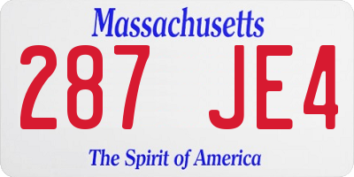 MA license plate 287JE4