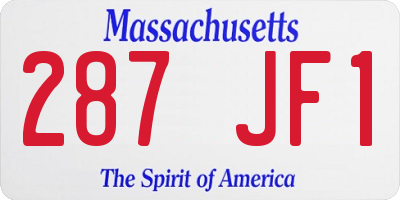 MA license plate 287JF1
