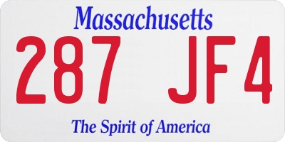 MA license plate 287JF4