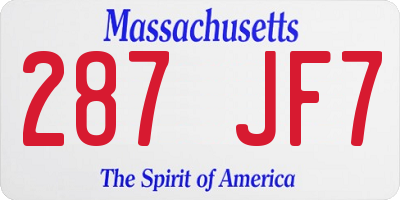 MA license plate 287JF7