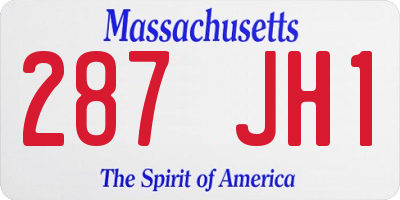 MA license plate 287JH1