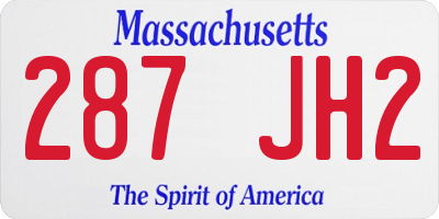MA license plate 287JH2