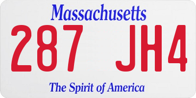 MA license plate 287JH4