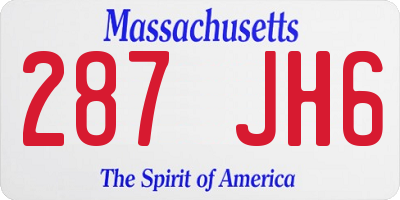 MA license plate 287JH6