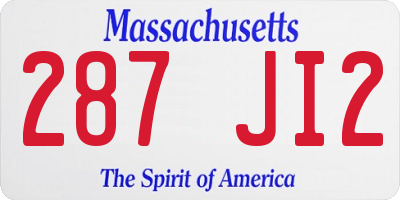 MA license plate 287JI2