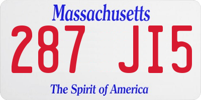 MA license plate 287JI5