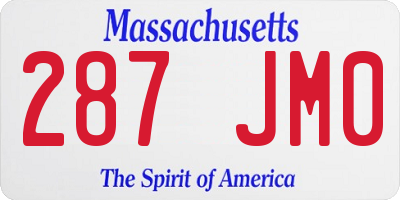 MA license plate 287JM0