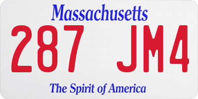 MA license plate 287JM4