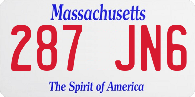 MA license plate 287JN6