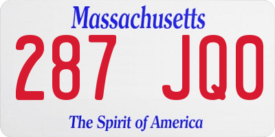 MA license plate 287JQ0