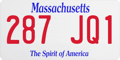MA license plate 287JQ1
