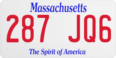 MA license plate 287JQ6