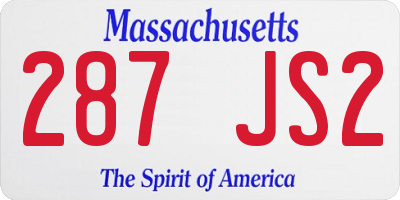 MA license plate 287JS2