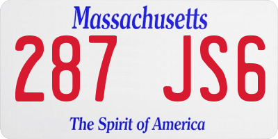 MA license plate 287JS6
