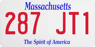 MA license plate 287JT1
