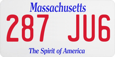MA license plate 287JU6