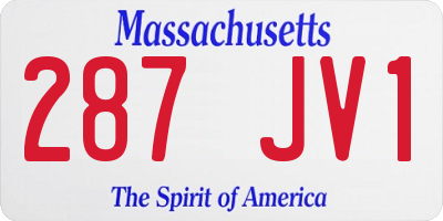 MA license plate 287JV1
