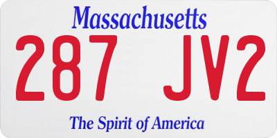 MA license plate 287JV2