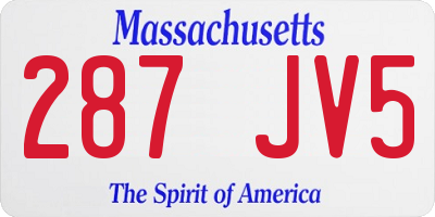 MA license plate 287JV5