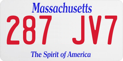MA license plate 287JV7