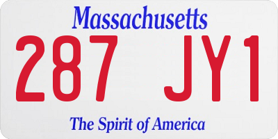 MA license plate 287JY1