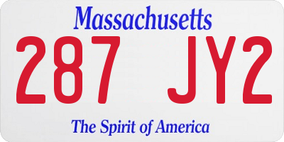 MA license plate 287JY2