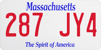 MA license plate 287JY4