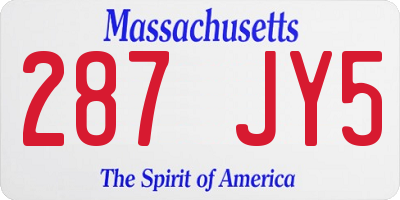 MA license plate 287JY5